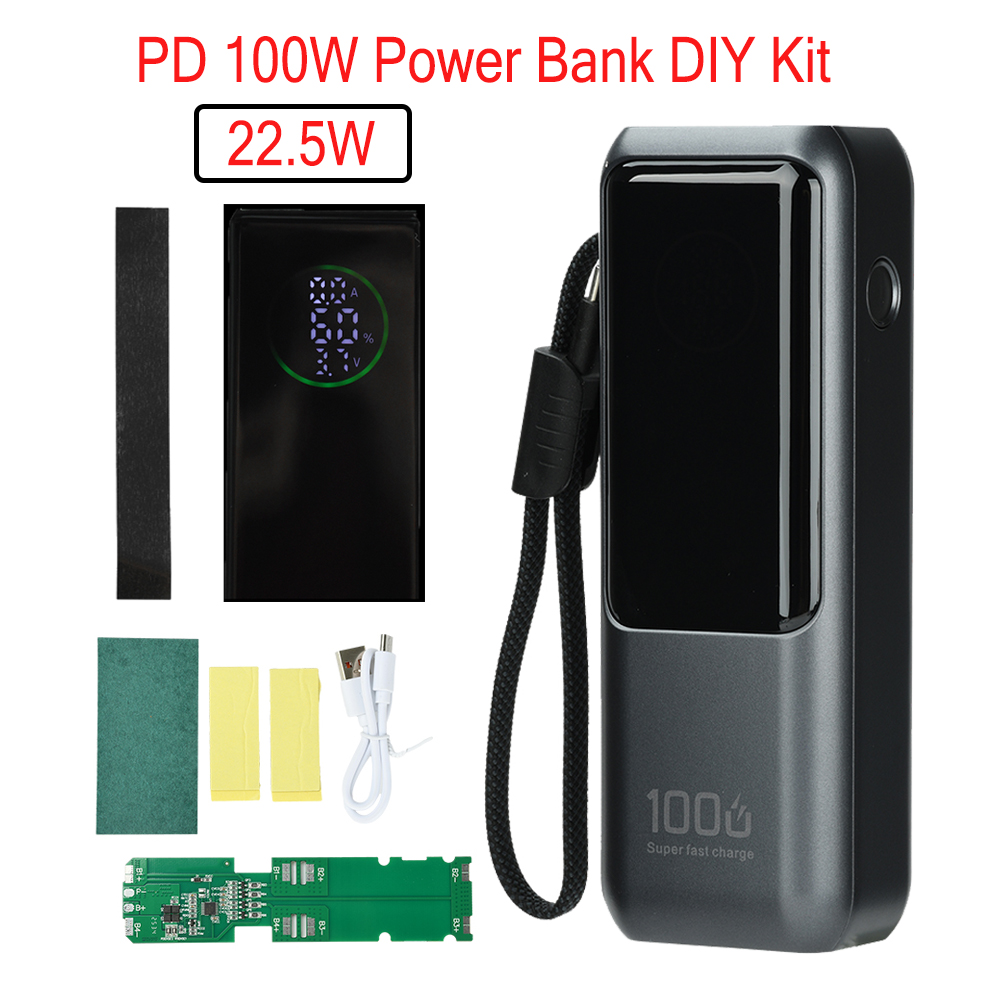 Diy Electronics Com - PD 100W Snellaad Powerbank Kit 4-cel