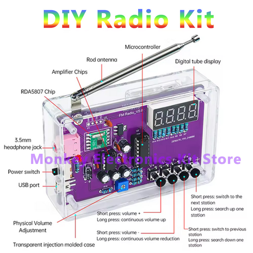 Diy Electronic - HU-017A Multifunctionele Radio Elektronische DIY Kit
