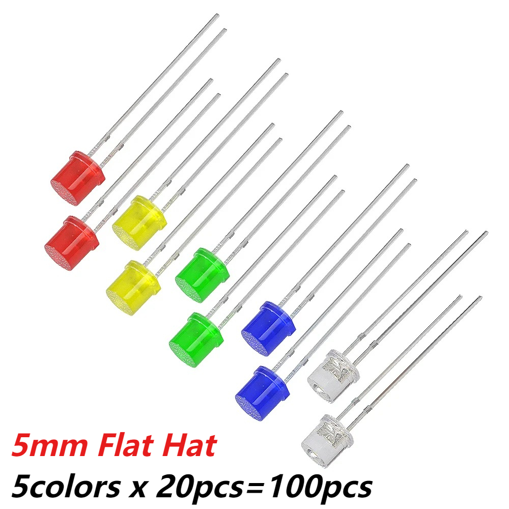 100-500PCS 5MM F5 Platte LED K - Diy Electronics Com recensie en prijs