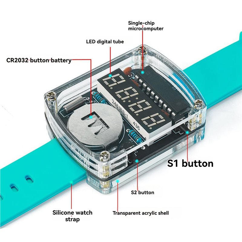 2X DIY LED horloge elektronisc - Diy Electronics Watch recensie en prijs